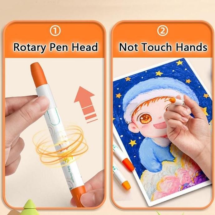 

Free BrushCrayon Putar Washable 36/48 Color Crayon For Kids Tidak Beracun yang Dapat Dicuci Seni Gambar Pastel Minyak Crayon Tidak Kotor Ditangan Washable Non Toxic Krayon Anak-anak cm