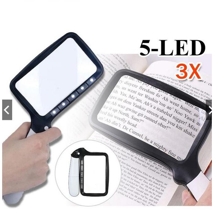 

kcp 10863 kaca pembesar lipat 5 led ukuran 108x63mm Magnifier la