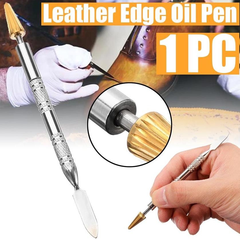 

Dual-purpose 2 Brass Head Leather Edge Oil Gluing Dye Pen Paint Roller Tool