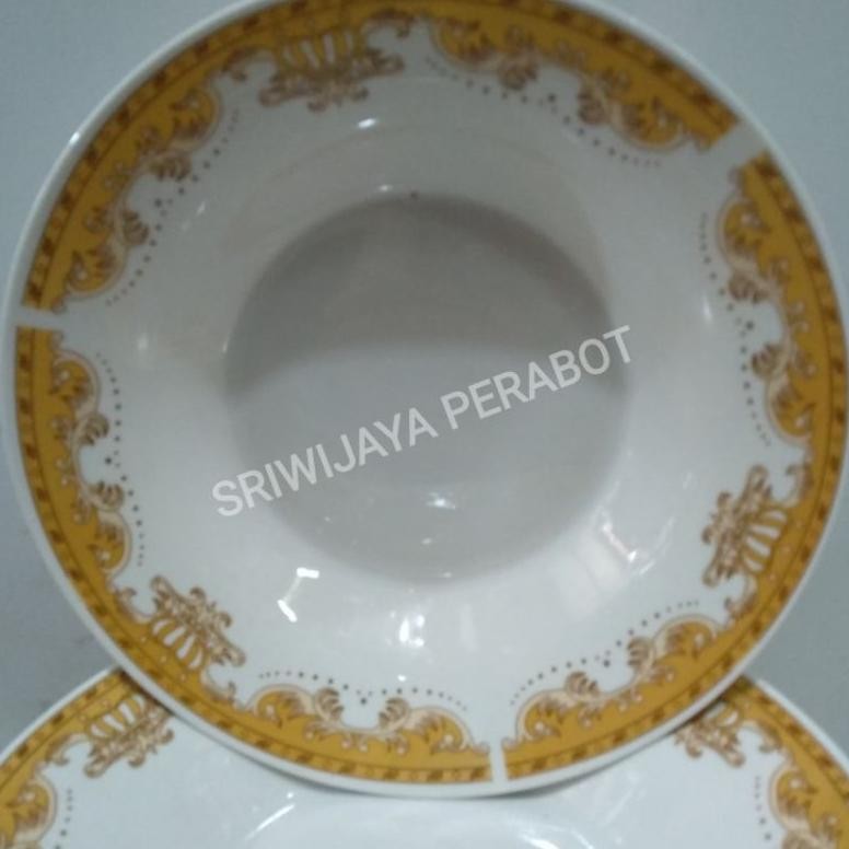 PIRING MAKAN KERAMIK MOTIF MAHKOTA 8 INCH PIRING MAKAN KEMBANG