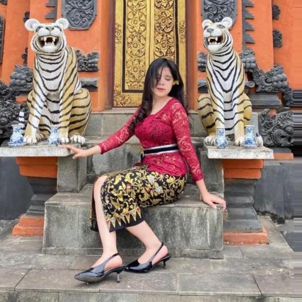 Setelan Kebaya Bali Modern Wanita Obi Rok Prada Grosir Murah Set Kebaya Brukat Atasan Kebaya Brokat 