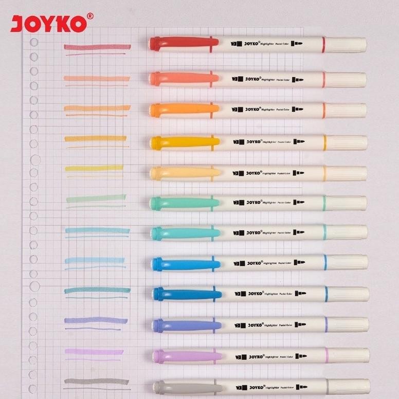 

Joyko Pastel Highlighter Set 12 HL-55 / Penanda Warna