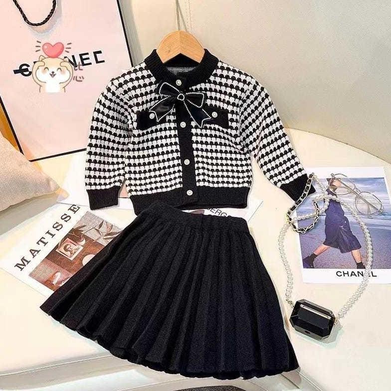 AURELIA GIRL SET Baju Anak Perempuan Setelan Import Impor RajutFashion Korean Style Atasan Lengan Pa