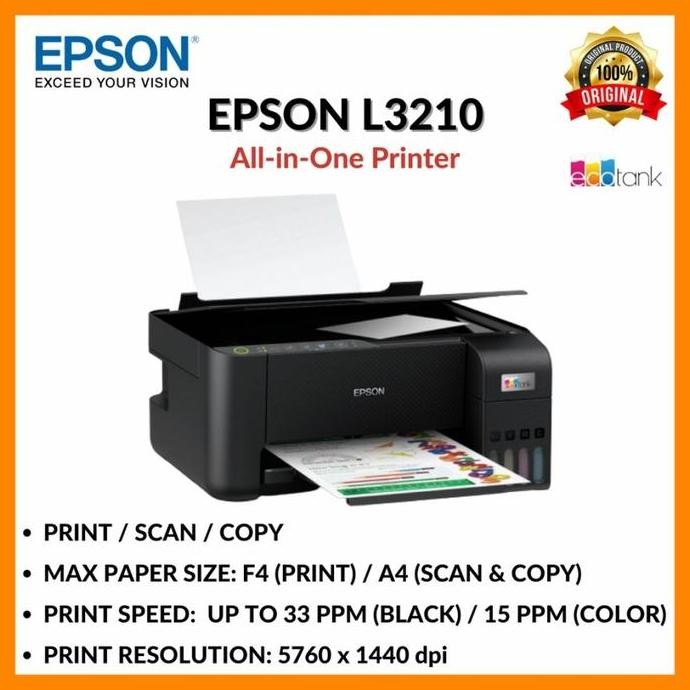 Printer Epson L3210 Ecotank All In One Inktank Pengganti Epson L3110 New Stok