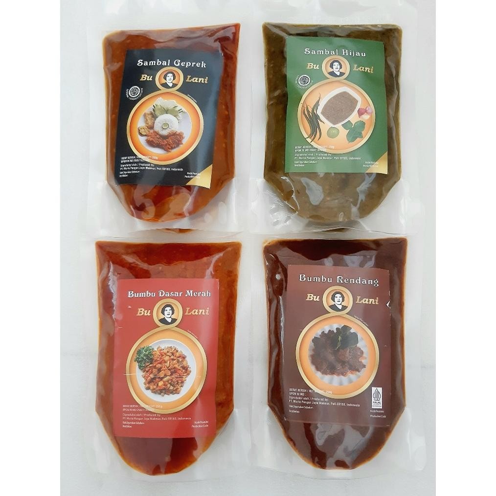 

Bu Lani Paket Sampler Sambal Bumbu 4 Pouch X 250gr