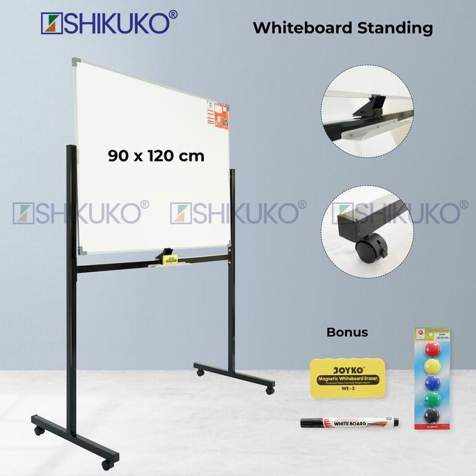 

papan tulis standing - whiteboard standing 90 x 120 ns