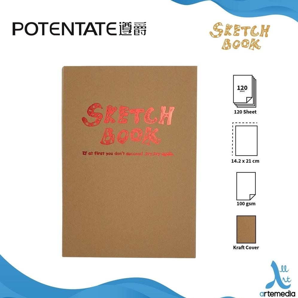 

Sketchbook Potentate A5 Exposed Stitch Bound Buku Sketsa / Sketchbook Potentate A5 Black & Craft 100 GSM - 120 Sheet / 240 Pages