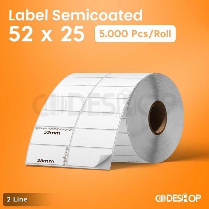 

MURAH LABEL BARCODE SEMICOAT 52X25 KERTAS LABEL 52 X 25
