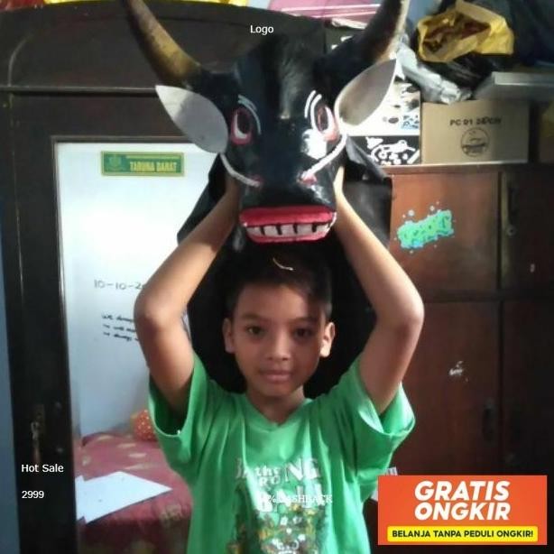 Mainan Kepala Banteng Banteng Bantengan Kuda Lumping Stok