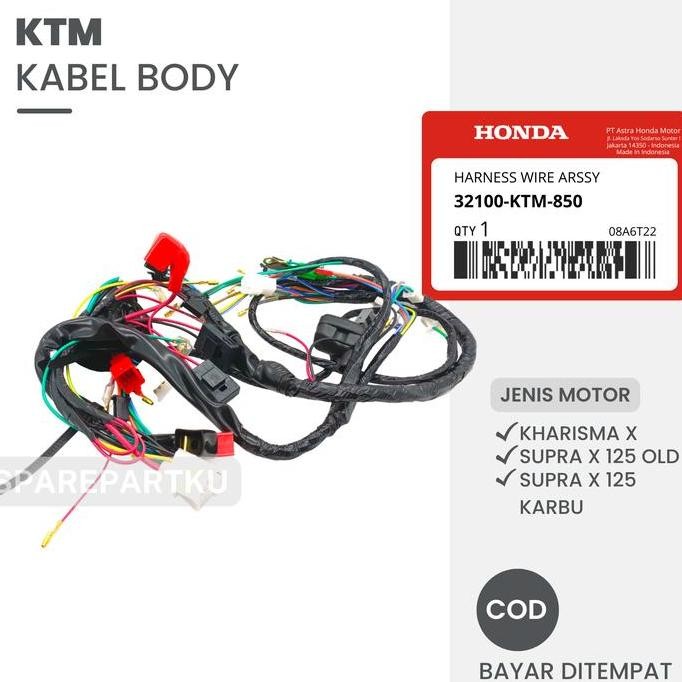 KPH KABEL BODY KHARISMA X, SUPRA X 125 OLD, SUPRA X 125 KARBU/ HARNESS WIRE/ MOTOR/ HONDA/ BODI