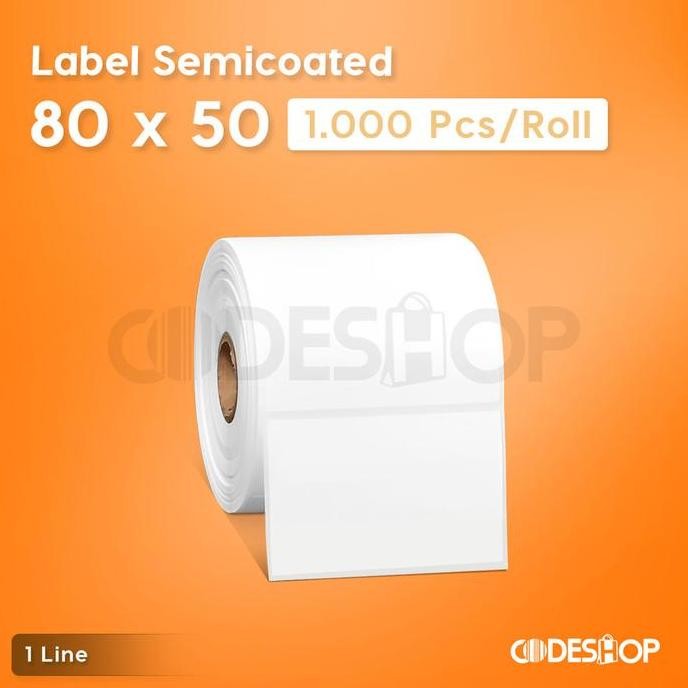 

TERMURAH Stiker Label Semicoated 80x50 mm 1 Line isi 1000 Pcs Gap Perforasi
