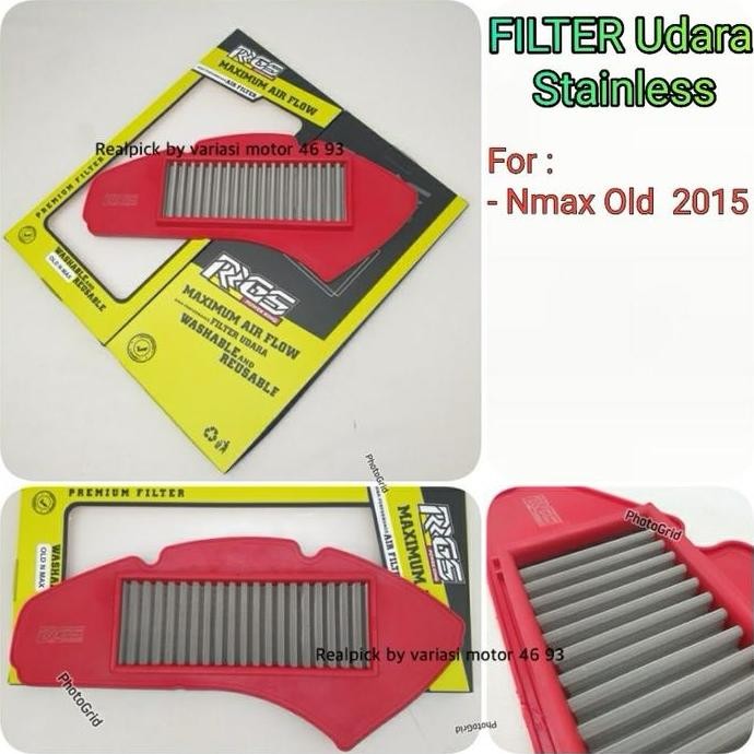 Filter udara stainless nmax filter hawa nmax saringan udara nmax / new nmax / nmax turbo original rg