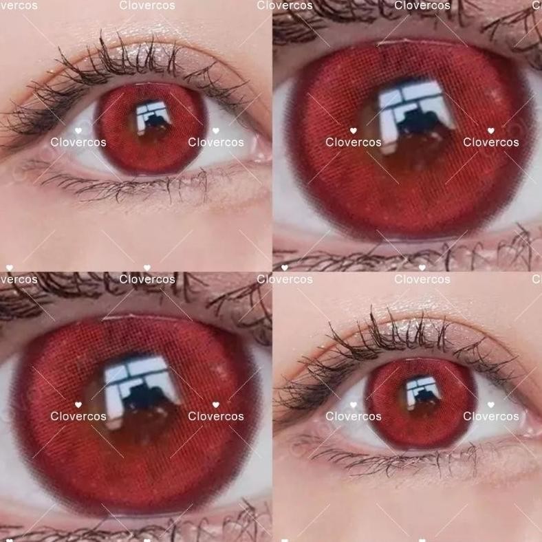 Viral [Ready] Softlens Merah Natural Cosplay Vampire Red Bisa Minus He-146