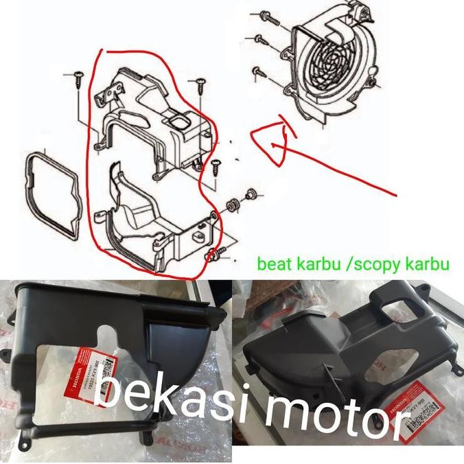 shroud cover blok mesin honda beat karbu scoopy karbu original set