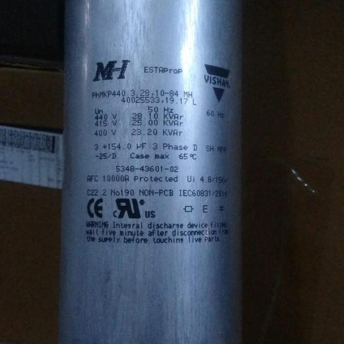 Murah Capacitor Vishay 25Kvar Kapasitor Bank 3 Phase 415V