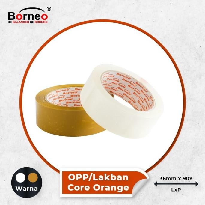 

BRG BARU 8 ROLL - Borneo OPP Lakban Bening / Coklat 36 mm x 90 Yard