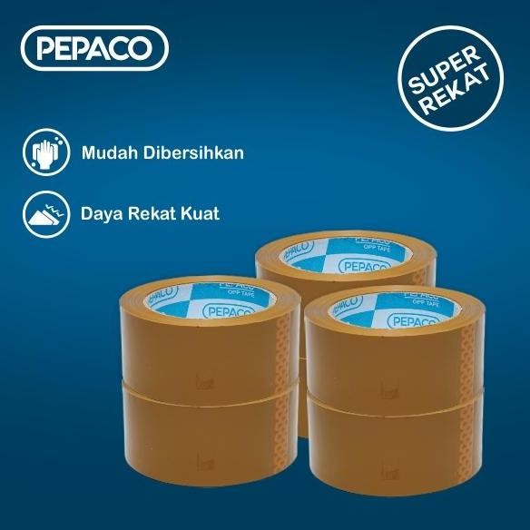 

TERMURAH PEPACO OPP TAPE, LAKBAN COKLAT, 2 INCH X 90 YARD, 1 SLOP, 6 ROLL
