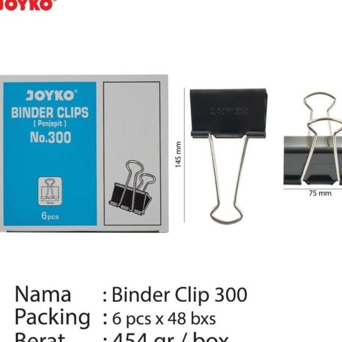 

SALE Binder Clip / Klip Penjepit Kertas JOYKO No. 300