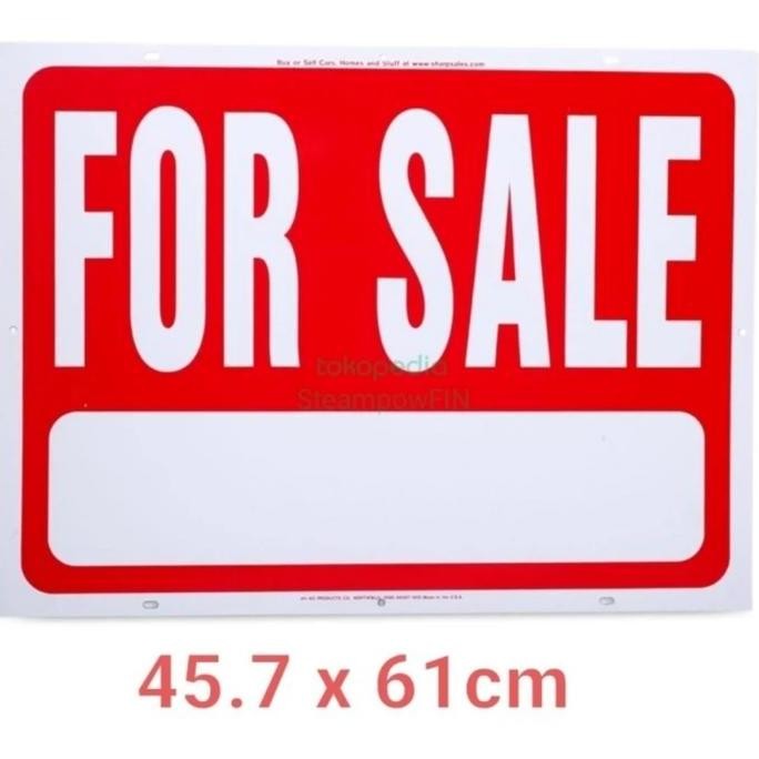 

Board Sign 'For Sale' Papan Petunjuk For Sale Aluminum 25x35cm