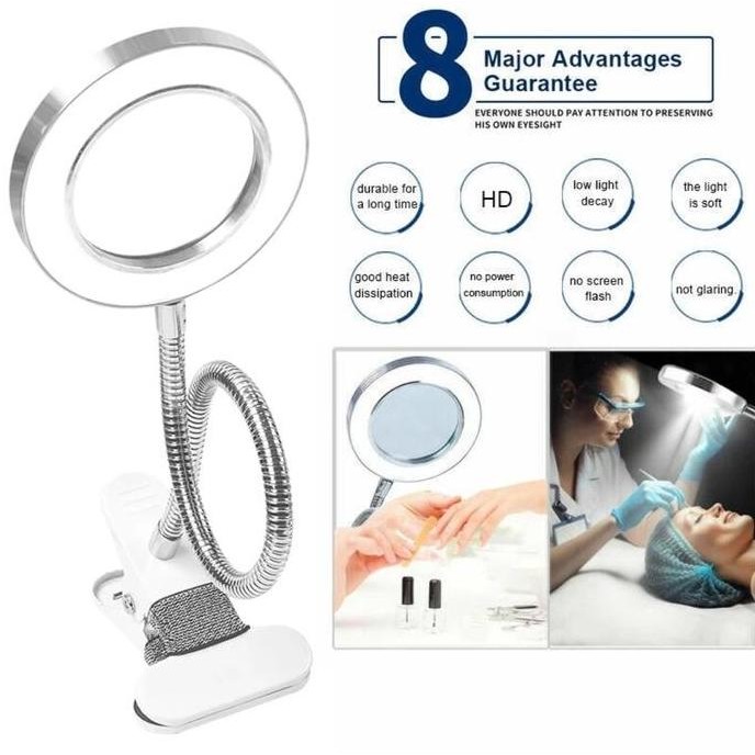 

BEBAS ONGKIR - AVPRO AVS11M8X Multifunctional Magnifying Glass 8x w LED Lamp 11cm 10w