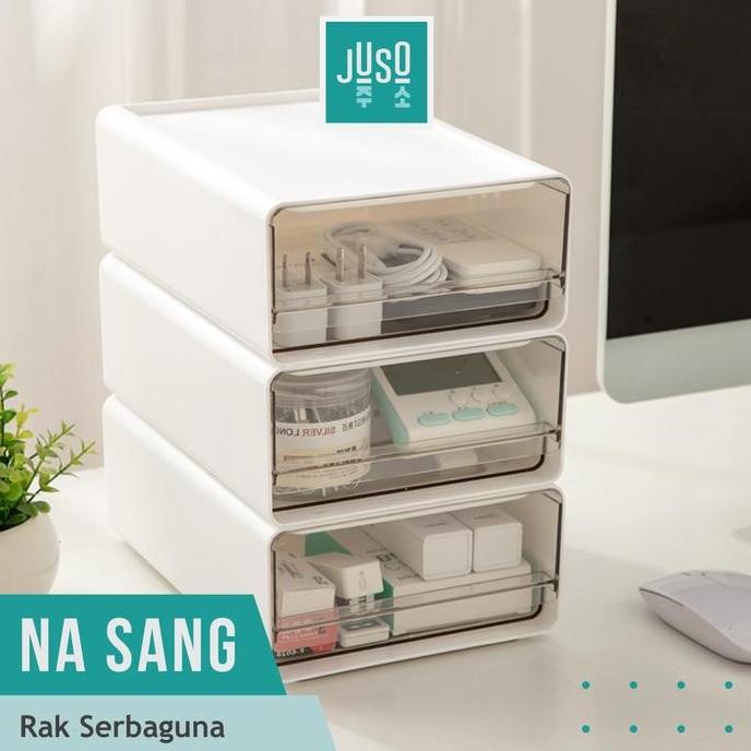 

READY JUSO Kotak File Laci Penyimpanan Desk Drawer Storage Box Stackable NEW