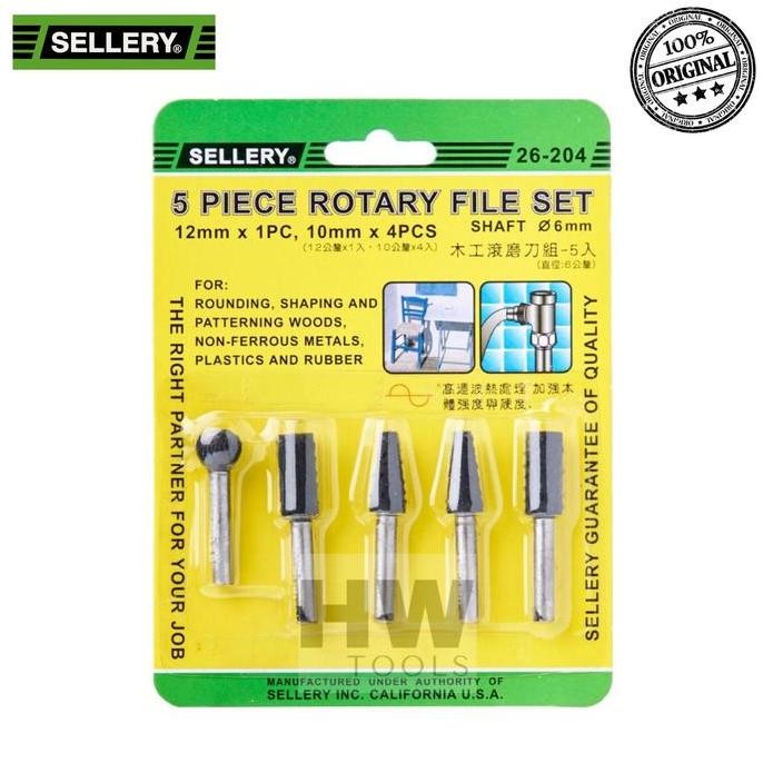

READY 5 PCS ROTARY FILE SET SHAFT 6mm SELLERY 26-204 NEW