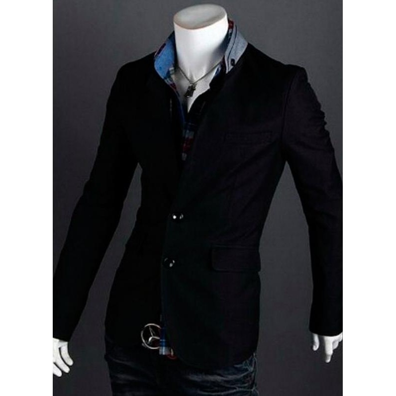 (Allthebest) BLACK COCO - Blazer Jas Casual Koko Jasko Model baru Pria Cowok Gaul
