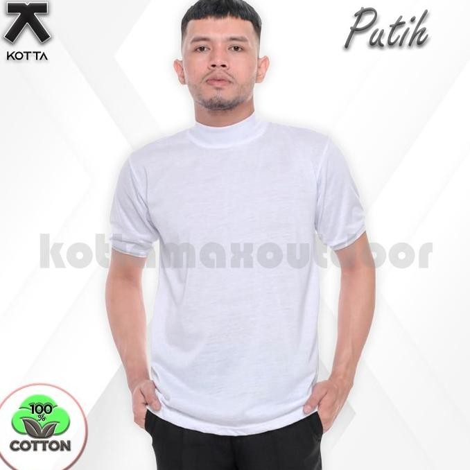 (Allthebest) Kaos Kerah Tinggi Turtleneck Pria Wanita Kaos Leher Tinggi Polos