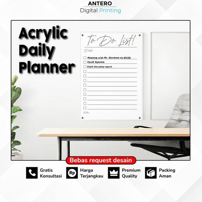 

READY To Do List Acrylic Daily Planner / Jadwal Harian Akrilik Custom NEW