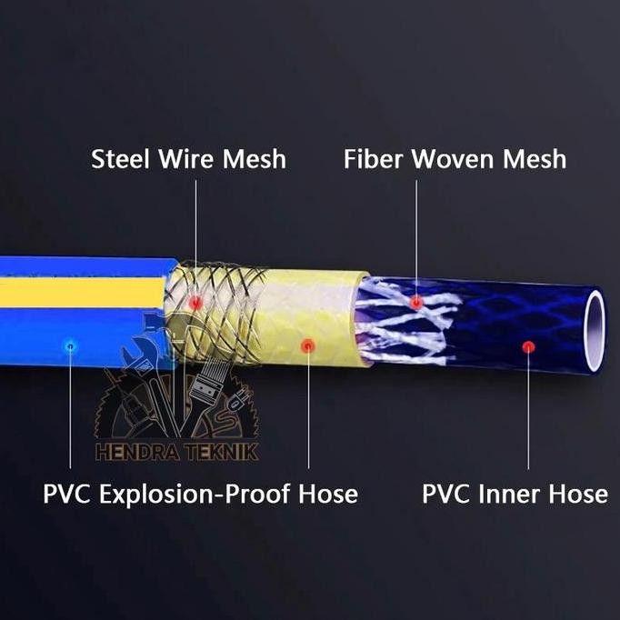 KNH - ORIGINAL SELANG ELPIJI KAWAT BAJA 3/8"  SELANG GAS LPG TEBAL 5 LAPIS 10MM SELANG AIR MINYAK AN