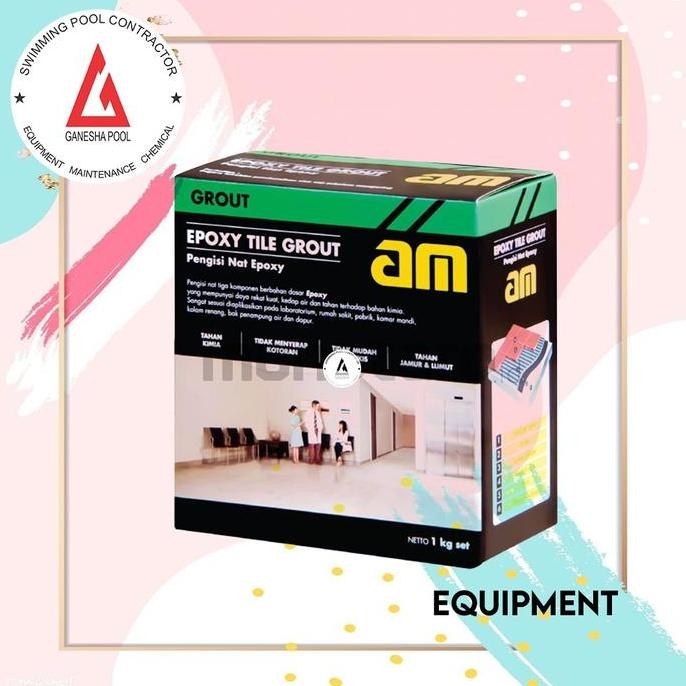 Tile Grout Epoxy Am 55 - Putih | Semen Nat Keramik Mosaic Kolam Renang
