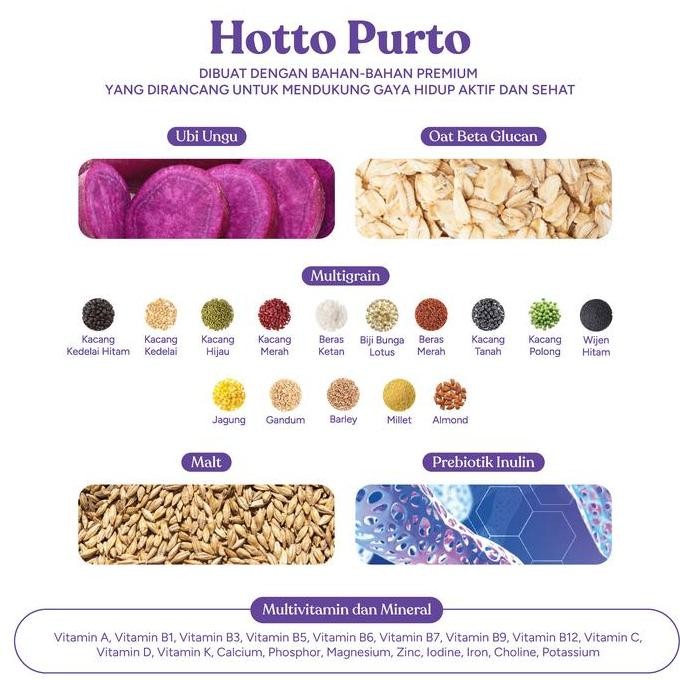 

Hotto Purto 5 Pouch Free 1 Sachet | Superfood Multigrain Purple Potato Oat Terbaru