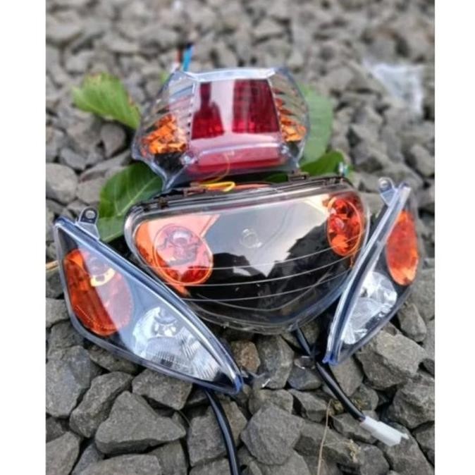 Tersedia Paket Lengkap Custom Variasi Lampu Depan Mio SPORTY LAMA Set Sen Sepasang Kanan Kiri Dan La