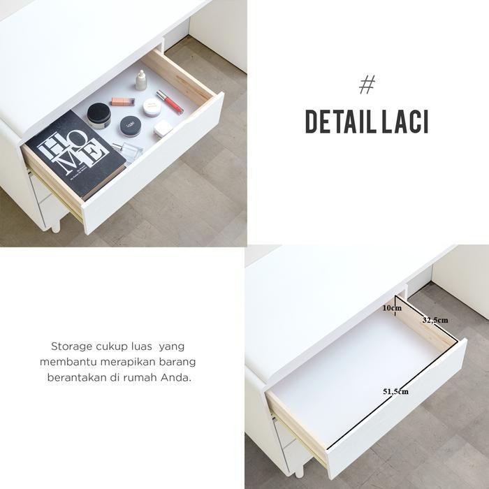 Ifurnholic Hanover Multi Table | Meja Kerja Minimalis Serbaguna | Meja Kaca Rias | Furniture Meja Be