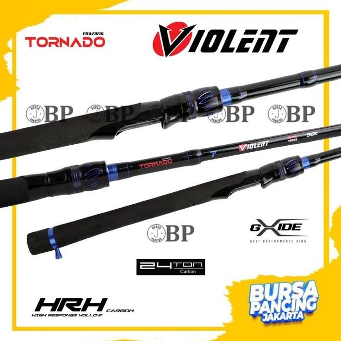 Tersedia TORNADO Joran Pancing Spinning VIOLENT Sport Series GAGANG FULL EVA -  150cm - 180cm Hi-Car