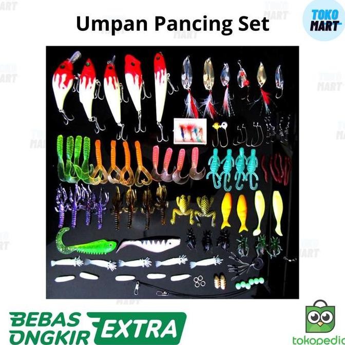 Tersedia Umpan Pancing Ikan besar Fishing Soft Lure Laut Set Lengkap Termurah