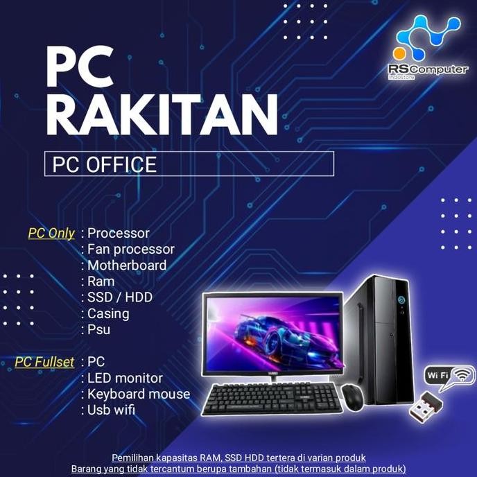Komputer / CPU / PC Rakitan Intel Core i3 Gen 10 Casing Slim - Pc Fullset