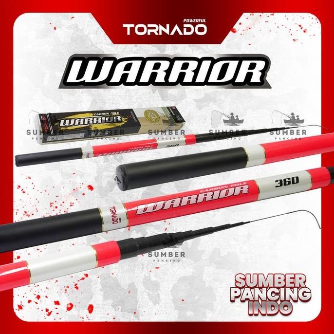 Tersedia TORNADO Joran Pancing TEGEK WARRIOR 240CM - 360CM Hi-Carbon Composite Tegek Ruas Pendek Len
