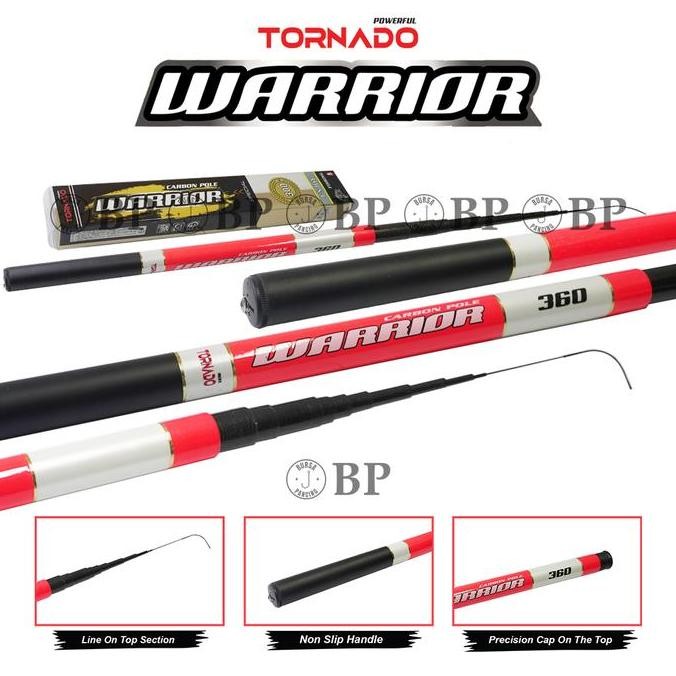 Tersedia TORNADO Joran Pancing TEGEK WARRIOR 240CM - 360CM Hi-Carbon Composite Tegek Ruas Pendek