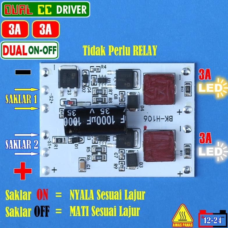 Dual ON 3A LED Driver 2X MCP 3570 XHP50 SST XML Biled Laser 12V 24V