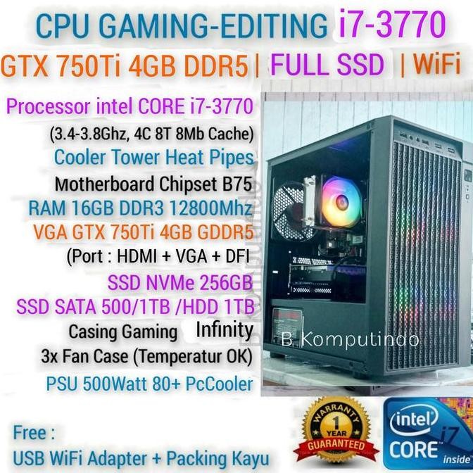 PC RAKITAN CORE i7 | SSD NVMe | GAMING EDITING DESIGN