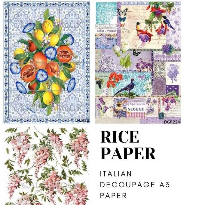 

baru Rice Paper Calambour Decoupage A3 VARIAN
