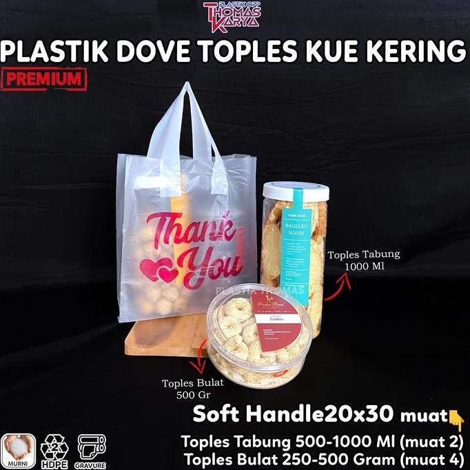 

ready stock Goodie Bag 20x30 muat Toples Kue Kering isi 50 Plastik Doff LebaranThankYou