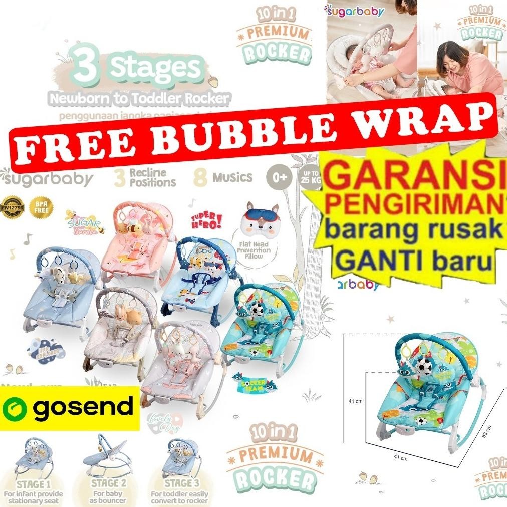 READY BANDUNG SUGAR BABY SUGARBABY PREMIUM ROCKING 10IN1 AYUNAN KURSI GOYANG MANUAL BAYI / BOUNCH / 