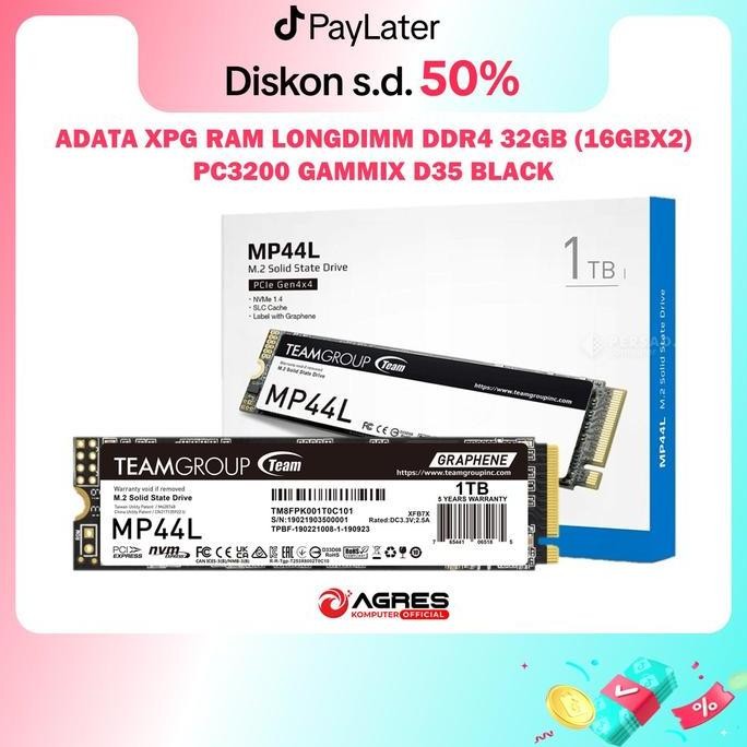 TEAM SSD NVME 2280 GEN4 1TB - MP44L - SSD NVME GEN 4 - SSD TEAM GROUP - SSD NVME 1TB