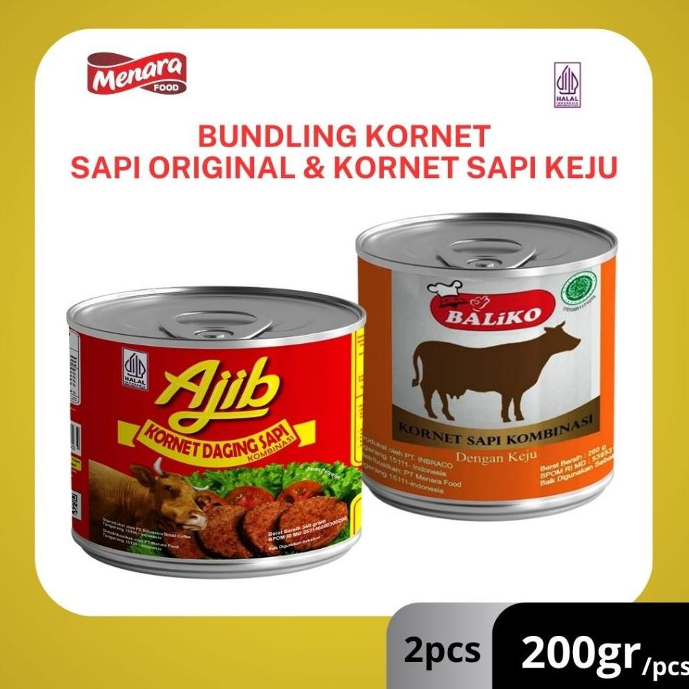 

ready Ajib Baliko Bundling Kornet Sapi Ori & Kornet Sapi Keju 200gr- isi 2 murah