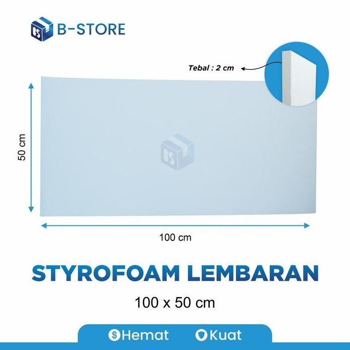 baru Styrofoam Lembaran 100x50 tebal 2cm