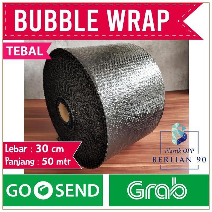 

ready stock Bubble Wrap 30 Cm x 50 M Bubble Wrap Hitam Khusus GOJEK GRAB