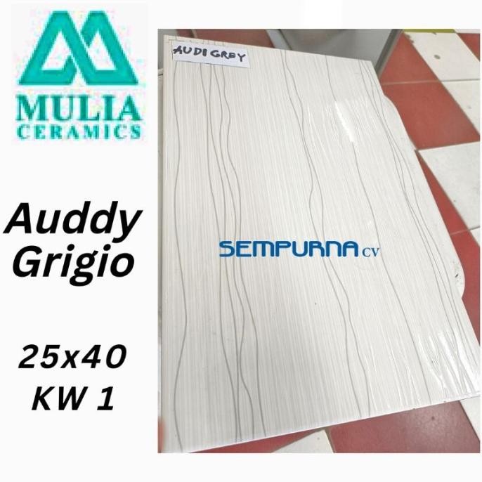 (Expert) Keramik ubin dinding tembok lantai kilap 3D KW1 Mulia Auddy Gold Grigio glossy 25x40 3 dime