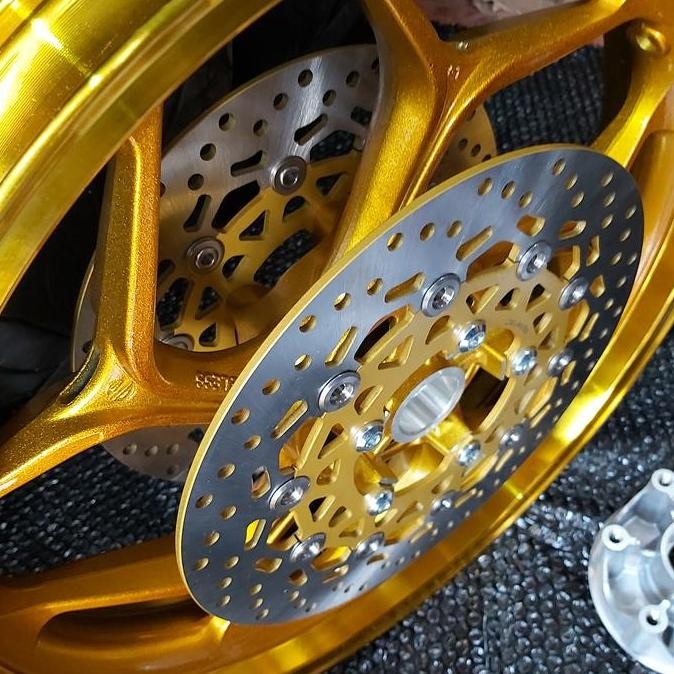 Velg Axio R15 V3 Vixion R MT15 double disk depan tapak lebar hitam